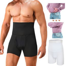 Waist Tummy Shaper Men Tummy Control Shapewear Shorts High Waist Slimming Body Shaper Waist Trainer Girdle Compression Underwear Boxer Brief 230829