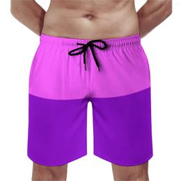 Men's Shorts Two Tone Gym Summer Pink Dark Violet Retro Beach Short Pants Man Sports Comfortable Graphic Trunks