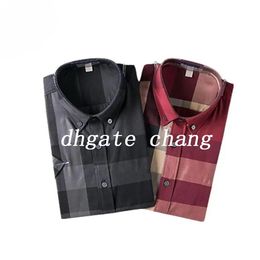 designer Mens Dress Shirt casual Slim Silk T-shirt Long sleeve Casual business clothing plaid men asian Luxurys szie xxl xxxxl 718812594 849736790