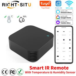 Other Electronics A3 Tuya Smart IR Remote Control with Temperature Humidity Sensor for Air Conditioner TV DVD AC Works Alexa Google Home 230829