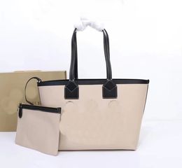 2023 new Printed Tote Bag B Home Coated Sail Material Durable Classic Handbag Cotton and Leather Material Original Men's and Women's Bag Fashionable Roomy