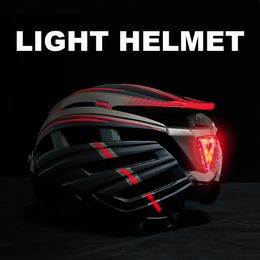 Cycling Helmets Electric Scooter Helmet With LED Rear Light Adult Cycling Helmet For MTB Road Bike Bicycle Ski Downhill Skateboard Night Riding 230829