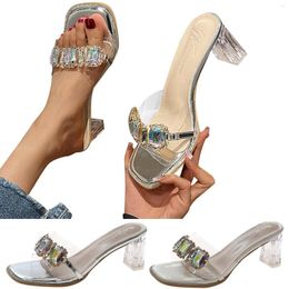 Chunky Heel Ladies Sandals for Women High Bownot Casual Shoes 667 444