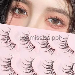 False Eyelashes Manga Lashes 5 Pairs Anime Cosplay Faux Mink Lashes Korean Natural short Full Strip Lashes Clear Band Soft Eyelashes Extension x0830