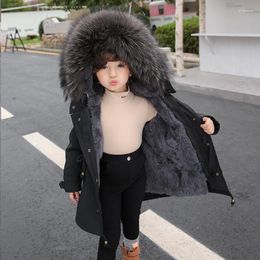 Down Coat -20 Degrees Kids Snow Wear Long Parkas Winter Jacket For Boys Fur Warm Outwear Girls Hooded Parka