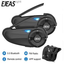 EJEAS Q7 Motorcycle Helmet Intercom Headset Up to 7 Riders Waterproof Wireless Interphone Bluetooth 5.1 Quick7 Handlebar Remote Q230830