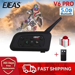 EJEAS V6 PRO Bluetooth5.0 Motorcycle Intercom Helmet Headset Wireless Interphone Communicator For 6 Riders Hands Free Waterproof Q230830