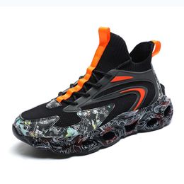 High Top Casual Sneakers Mens Womens Breathable Running Shoes Graffiti Style Fashion Sports Trainers Outdoor Walking Shoes For Youth