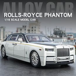 Diecast Model 1 18 Alloy Luxy Car Rolls Royce Phantom Diecasts Metal Vehicles Collect Simulated decorations Sound Light Gifts For Kids 230829