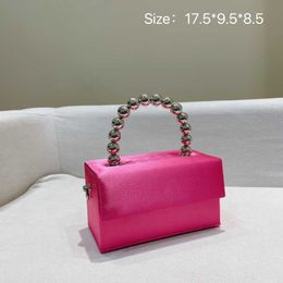 Women s 2023 New Korea Net Red Horse Karon Pearl Chain Small Square Bag Fashion Handheld One Shoulder Crossbody 230830