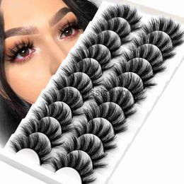 False Eyelashes GROINNEYA Lashes 510 Pairs 3D Faux Mink Lashes Fluffy Soft Wispy Volume Natural long False Eyelashes Reusable Eyelashs Makeup x0830