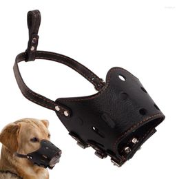 Dog Collars Leather Muzzle Breathable And Comfortable Muzzles For Anti Biting Barking Chewing Indoor Small Medium