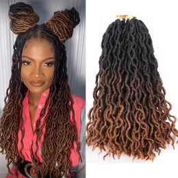 Synthetic Gypsy Locs Crochet Braid Hair 18 Inch Ombre Passion Twist Hair Pre Loop Crochet Soft Dreads Dreadlocks Hair Extensions