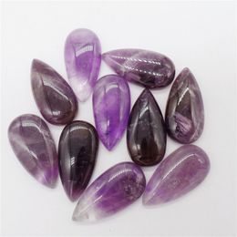 Other 10Pcs 30x15x6mm Natural Purple Amethyst Teardrop Cab Cabochon For DIY Jewelry Making Necklace Accessories Exquisite Gift