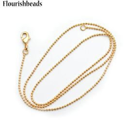 Polish High Quality Antirust Gold Color Electroplating 17"length 1mm Ball Chians Fit Necklace Making Jewelry Findings