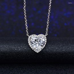 Jewelry Pouches Synthetic Moissanite Sparkling Carat Heart-shaped Pendant Diamond Necklace High Carbon Clavicle Chain Female