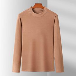 Men's T Shirts 2023 Autumn Long Sleeved T-shirt For Business Casual Loose Sweater Fashion Trend Round Neck Underlay