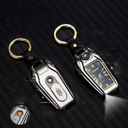 2023 New Compass Keychain Watch Arc Lighter, Multifunctional Personalized USB Rechargeable Cigarette Lighter, Birthday Gift for Z7CS