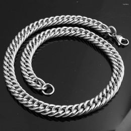 Chains Neck Heavy Polished Silver Color Chain For Men Big Long Male Hip Hop 12mm Wide Stainless Steel Cuban Necklace Collares