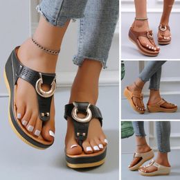 Slippers 2023 Summer Women Strap Sandals Women's Flats Open Toe Solid Casual Shoes Wedges Thong Sexy Ladies