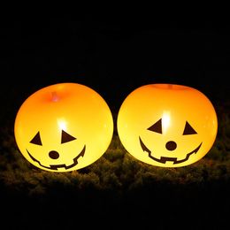 Halloween Pumpkin Nights Lights Halloween Decorations Party Air Balloon Nights Lights Pumpkin Balloons Shine Inflatable Toys Light LED Lighting Lantern 5pcs