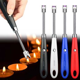 USB Rechargeable Kitchen Windproof Flameless Electric Plasma Arc Lighter 360 Degree Rotating No Gas Stove Barbecue Candle M7EX