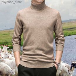 Cashmere Knitted Winter Sweater Men Turtleneck Wool Under Sweaters Male High Neck Korean Knit Pulls Casual Long Sleeve Pullover Q230830
