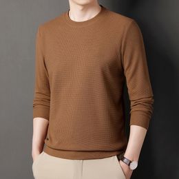 Mens Sweaters TFETTERS Spring Autumn Casual Waffle Design Pullovers Sweater Men Long Sleeve Oneck Pullover Slim Fit Business for 230830