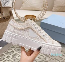 Gabardine Nylon Casual Shoes Brand Wheel Trainers Luxury Canvas Sneaker Fashion Platform Solid Heighten Shoe outdoor shoes