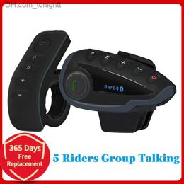 XINOWY V8 1200M Bluetooth Motorcycle Helmet Headset Intercom for 5 Riders Interphone NFC/Telecontrol Remote Control FM Radio Q230830