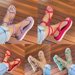 Sandals Platform Wedge Summer Solid Color Plus Size Slippers Women Rope Woven Shoes Sandalias Mujer Verano 2023 Plataforma