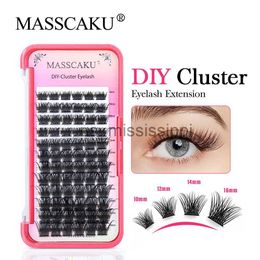 False Eyelashes MASSCAKU DIY Eyelash Extension Segmented CD Curl 72Volume Fluffy Natural Faux Mink Clusters Individual Bundles Cilia Makeup x0830