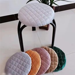 Pillow Solid Color Plush Round Chair Cover Home Dormitories Anti-skid Stool Mat All-season Universal Thicken Comfortable