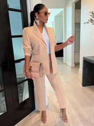 Women's Two Piece Pants Chic Women Suit Blazer And Outfits Autumn Winter Office Lady OL Business Clothing Casual 2 Set 2023