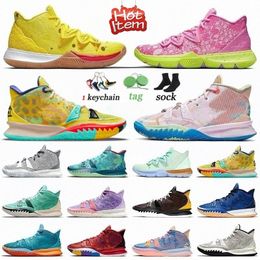 Kyrie 5 7 Spongebob Squarepants Patrick 1 World 1 People Yellow Pink Visions Ky-D Weatherman Concepts Copa White Black Raygun Blue Pale Ivory Basketball Shoes