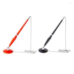 Convenient Desk Pen Set With Ball Chain For Business Counter Adhesive Mount