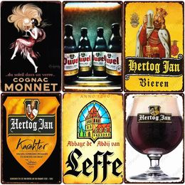 Beer Retro Metal Poster Drink Vintage Tin Signs Kitchen Bar Club Wall Art Decorative Plaque for Modern Home Decor Aesthetic Garage Man Cave Posters Size 20cmx30cm W01