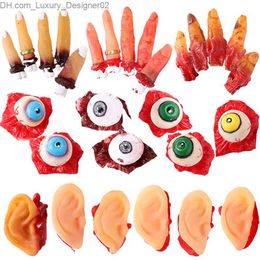 Halloween Scary Decorations Cut Off Bloody Fingers Severed Ears Fake Eyeballs Halloween Ghost Cosplay Hunted House Party Props Q230831