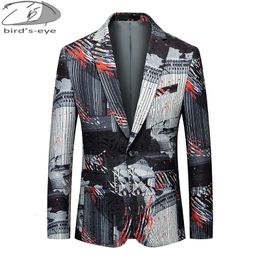 Men's Suits Blazers 6XL Mens Luxury Printed Suit Night Club Stage Wedding Social Casual Suit Slim Formal Fit Casual Men Blazer Jacket Plus Size 230829
