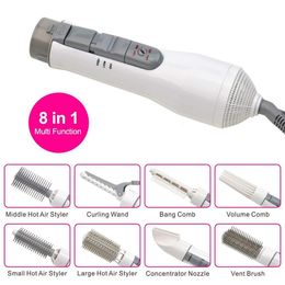 Hair Dryers Rotating Dryer Brush 8 In 1 Blow Air Styling Comb One Step Blower Electric Curler Straightening 230829
