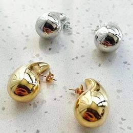 Stud Earrings 10 Pairs Gold Plated Tear Drop For Women Smooth Metal Waterdrop Trendy