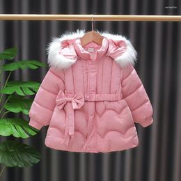 Down Coat Cold Winter Baby Kids Jackets Thick Coats For Girls Outerwear Plus Velvet Toddler Girl Jacket Hooded 1 2 3 4 6 Y