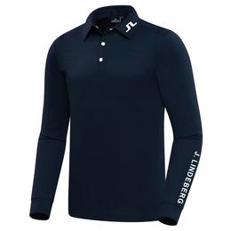 Men's Polos J Lindeberg Golf Apparel Men Women Spring and Autumn Long-sleeved Golf T-shirt and Breathable Golf T-shirt Shirt -40 230830