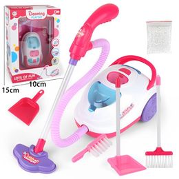 Tools Workshop Children Mini Vacuum Cleaner Simulation Charging Housework Dust Catcher Educational Furniture Toys Play House Cleaning Set 230830