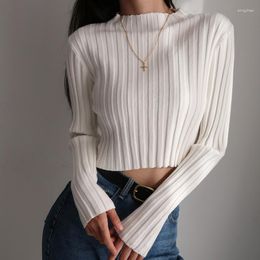 Women's Sweaters Vintage Womens Clothes Black White Pullovers Sweater Women 2023 Autumn Winter Long Sleeve Knitted Crop Tops Female