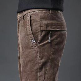 Men's Pants Spring Autumn Fashion Men Corduroy Casual Streetwear Male Koreon Winter Warm Elastic Waist Straight Vintage Trousers 230830