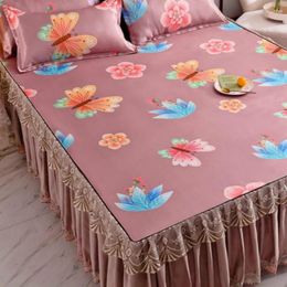 Bed Skirt Bohemian Style Home Textile Bedding 3pcs/set(1Bed 2pcs Pillowcase) Sheet King Bedspread Flowers F0570