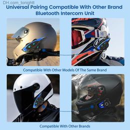 Motorcycle Helmet Intercom Headset Shark Pro BT 5.1 Full Duplex With DSP CVC Noise Reduction 8Riders 2KM Interphone Communicator Q230831