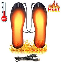 Shoe Parts Accessories Winter Electric Heated Insoles USB Heating Feet Warmer Unisex Thermal Shoes Sock Pad Warming Washable Full Foot Fever 230830