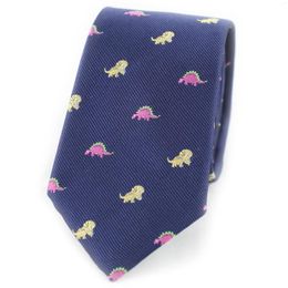 Bow Ties Microfiber Jacquard Dinosaur Pattern Necktie Animal Tie Father's Day Birthday Gift